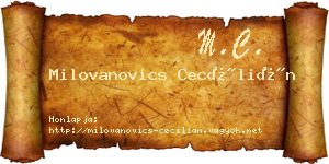 Milovanovics Cecílián névjegykártya